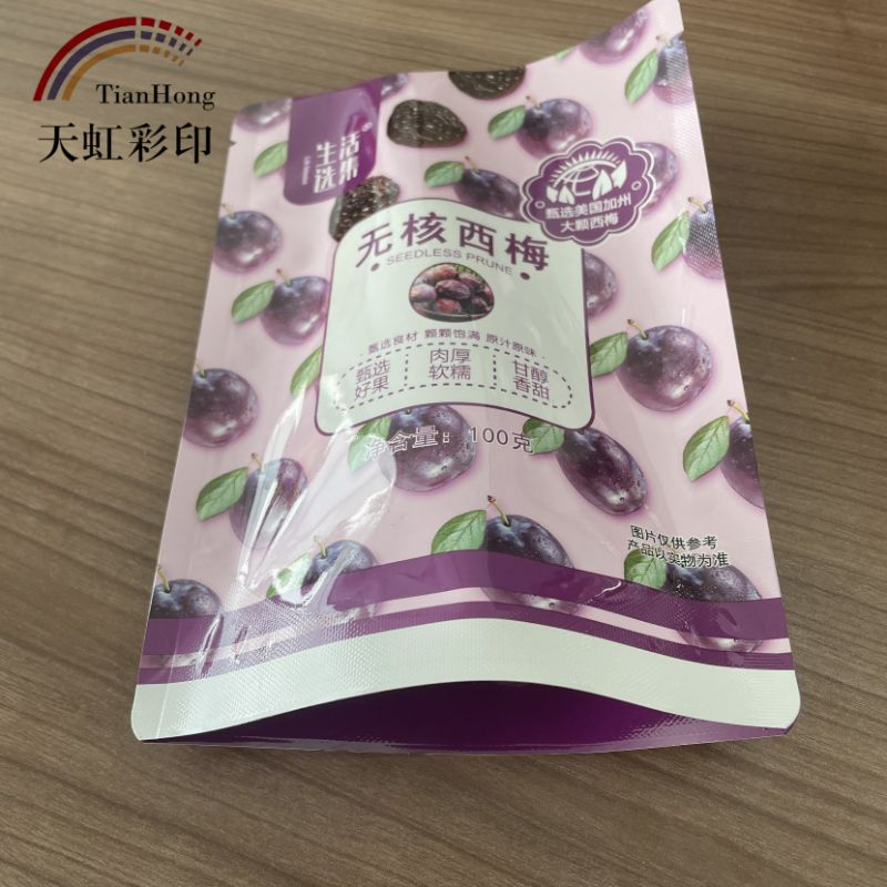 Small Package with Transparent Zipper for Dried Fruit and Polyester Film Bag