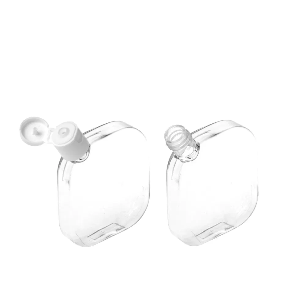 High Quality Empty 100ml 3oz Flat Square Plastic Cosmetic Package with Cap