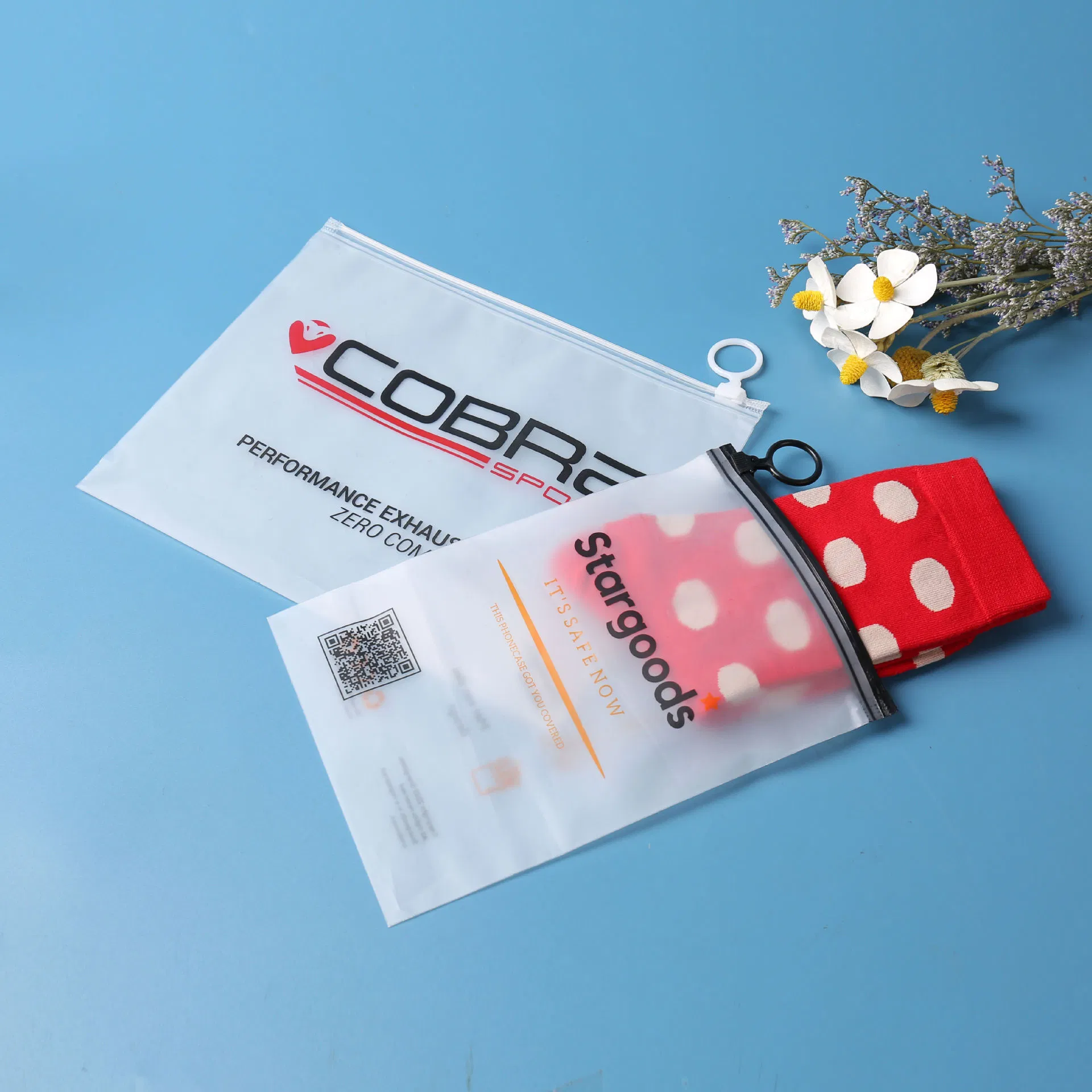 Printed Logo Customization Waterproof Reusable Slider Zipper Plastic Bags Garment Clothing Pants Underwear Zipper EVA Bio-Degradable Coffee Package-Conveyance