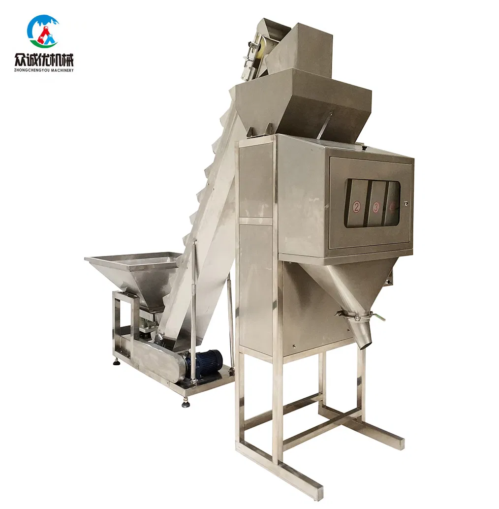 Stainless Steel Automatic Four Head Scales Linear Weigher Package Machine on Assembly Line