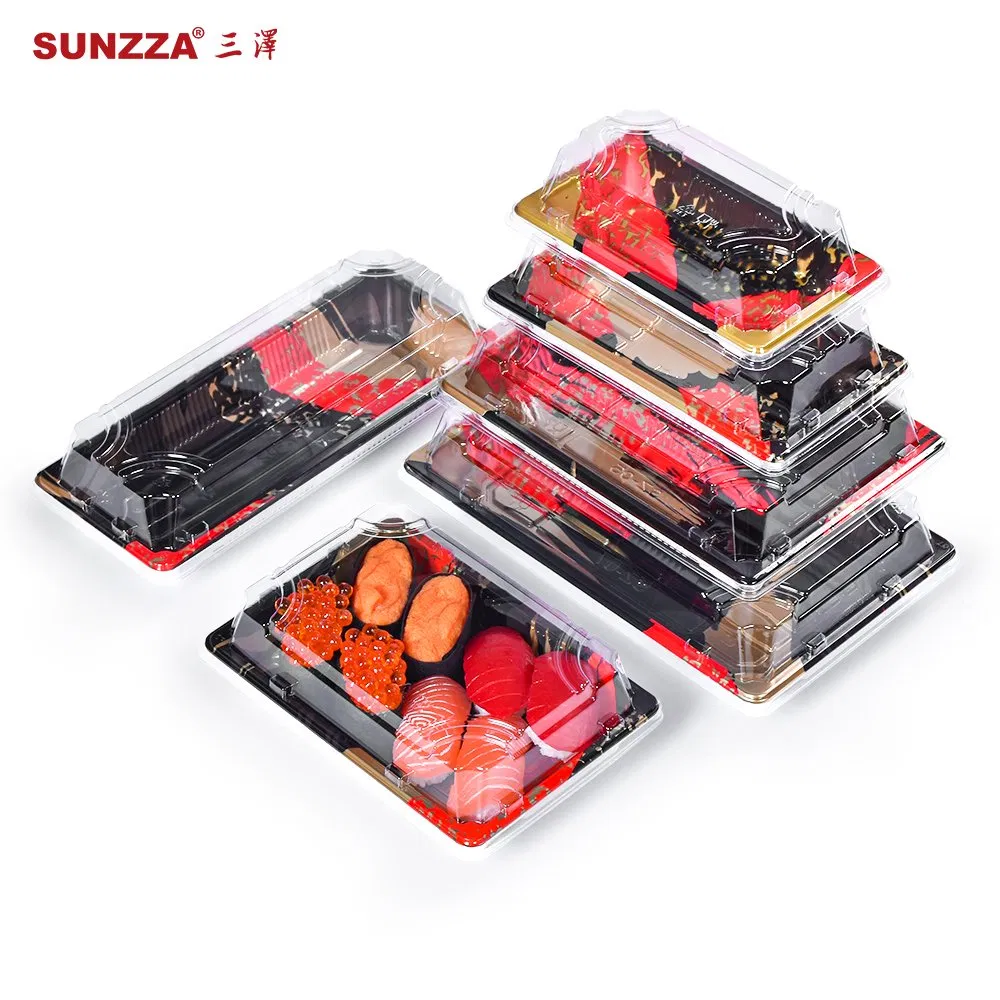 Sunzza Sushi Box Pet Sushi Tray Disposable Takeout Food Package Container