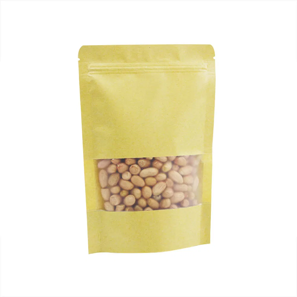 Brown Kraft Paper Pouch Bag Food Package for Nut Dry Food Bag with Zipper Top