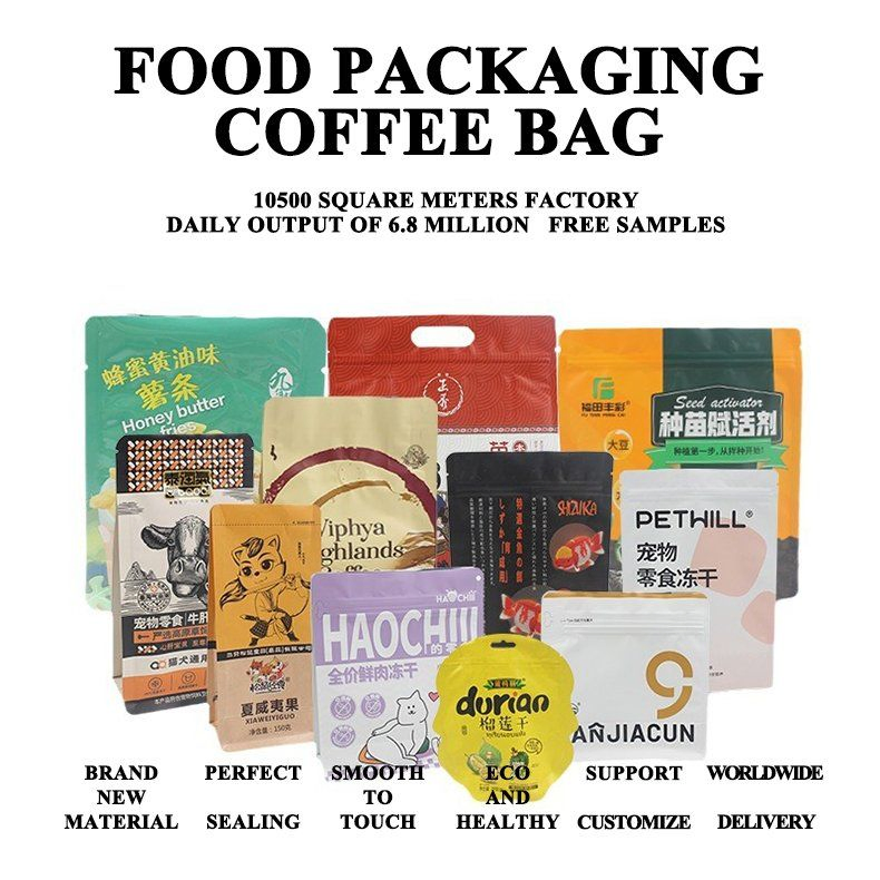Wholesale Disposable Mylar Recycle Plastic Pouch PE Ziplock Doy Packing Bag Packaging Aluminum Film Pouch Doypack Coffee Tea Food Reclosable Bag Package
