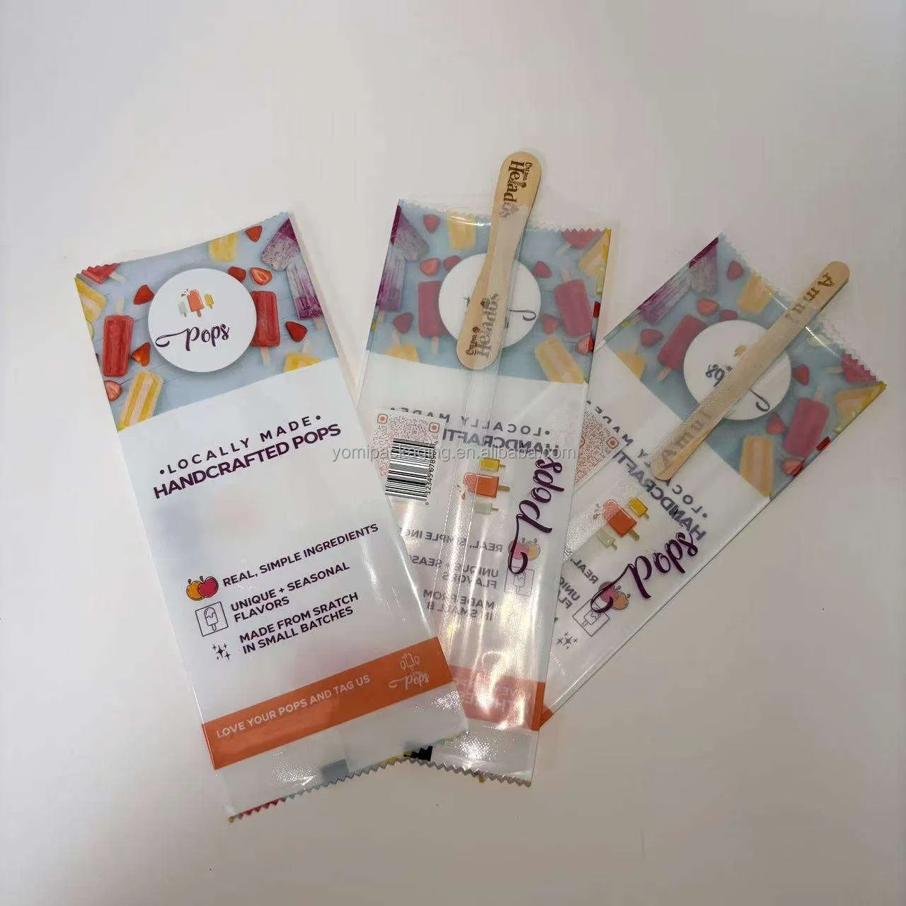 Yomi Packaging Popsicle Customized Size Transparent Wrappers Lce Cream Packaging Bag Frozen Plastic Food Package