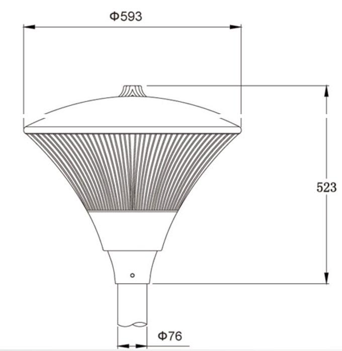 Die Casting Aluminum 60W Post Top Park Light Outdoor LED Garden Lights