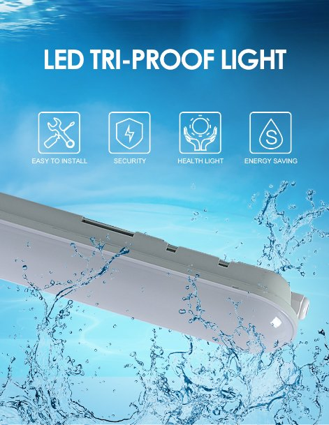 150lm/W CE/CB Certified FM Series LED Triproof Light, LED Waterproof/Moisture Proof/Weather Proof/Anti-Corrosion/Vapor Tight Light