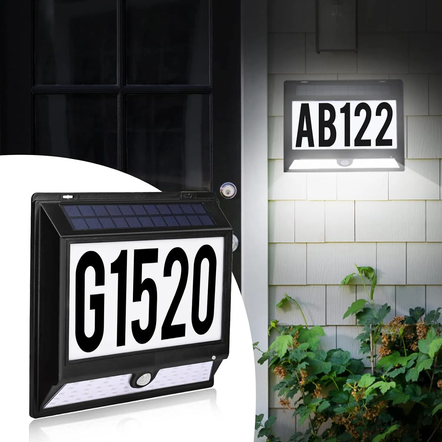 Solar Outside LED Illuminated Address Numbers Light