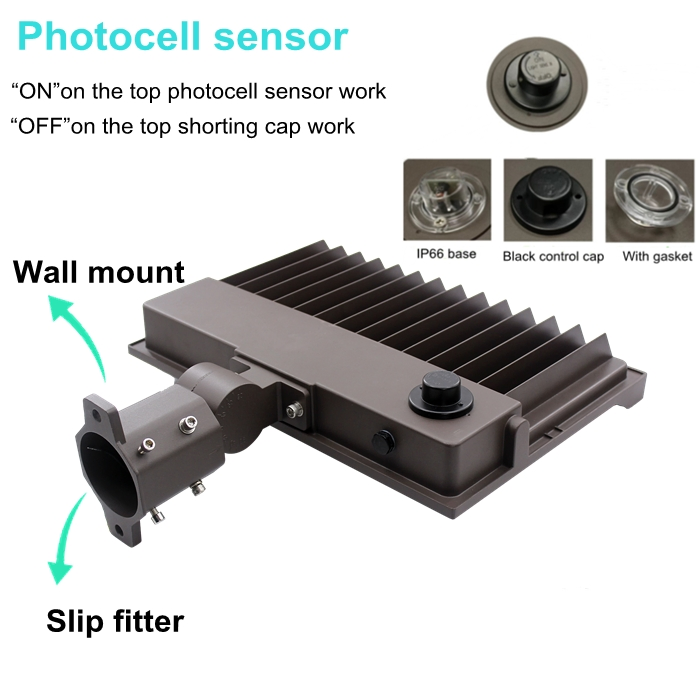 120V-277V 347V 3power 3CCT Selectable ETL Dlc Premium Dimmable 200 Watt LED Shoe Box Light Dob LED Parking Lot Lighting Wall Mounted Streetlight Fixture 150W