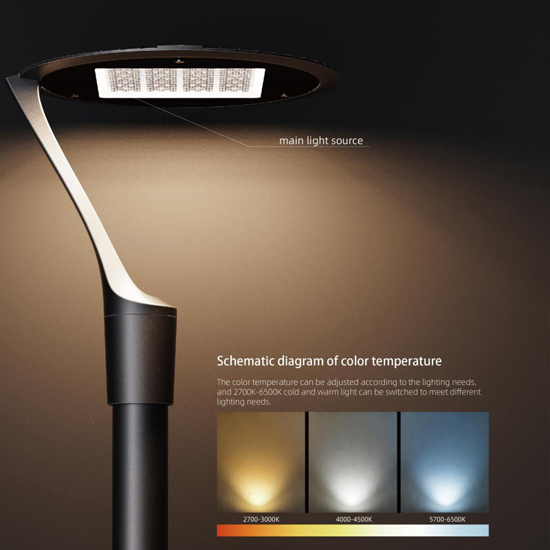 Outdoor Waterproof LED Garden Yard Pole Lamp Post Top Light