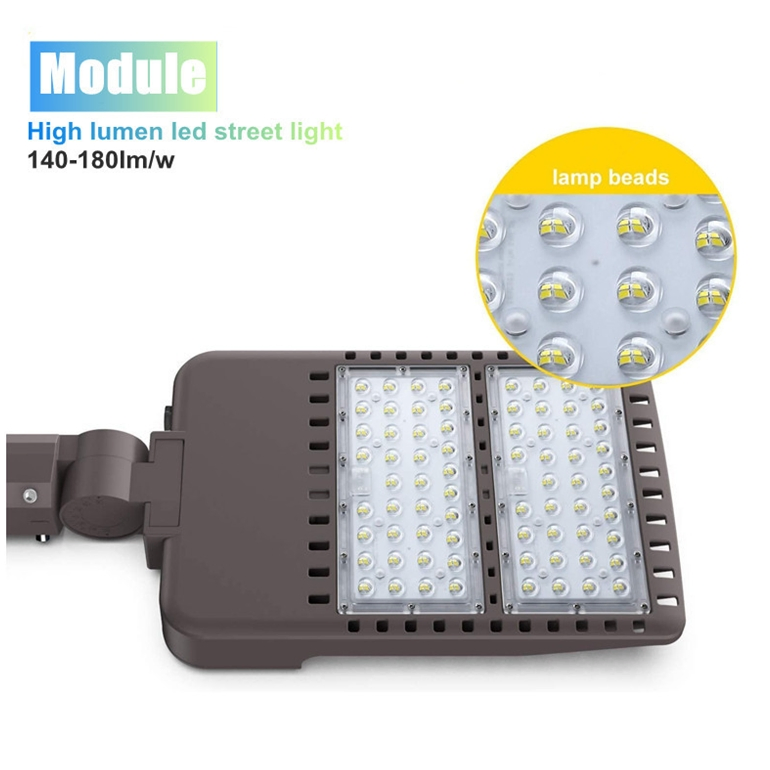 5 10 Year Warranty LED Shoe Box Road Light 100watt 150watt 200watt 300watt 400watt Parking Lot LED Light with Slipfit Yoke Arm Bracket 110V 220V Road Lamp ETL