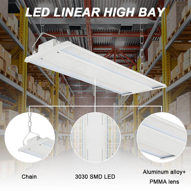 Industrial Factory Us in Stock Dlc CE 130W to 400W 2FT 3FT 4FT Sensor Commercial LED Linear High Bay Light with Battery
