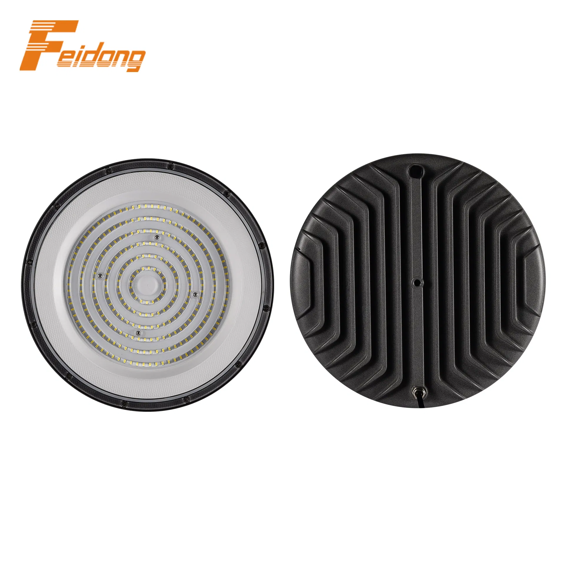 Aluminium IP65 SMD 100W 150W 200W Lighting Lamp UFO LED Industrict Linear Dimming Surge 10kv Lightning Protect CCT High Bay Light