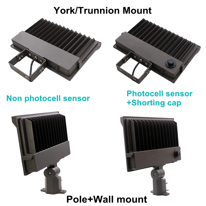 Die-Casting Aluminum 0-10V Dimmable PIR Photocell Sensor 200W Shoe Box Floodlight 240W 150W LED Flood Light Trunnion Wall Mount ETL TUV CE EMC RoHS