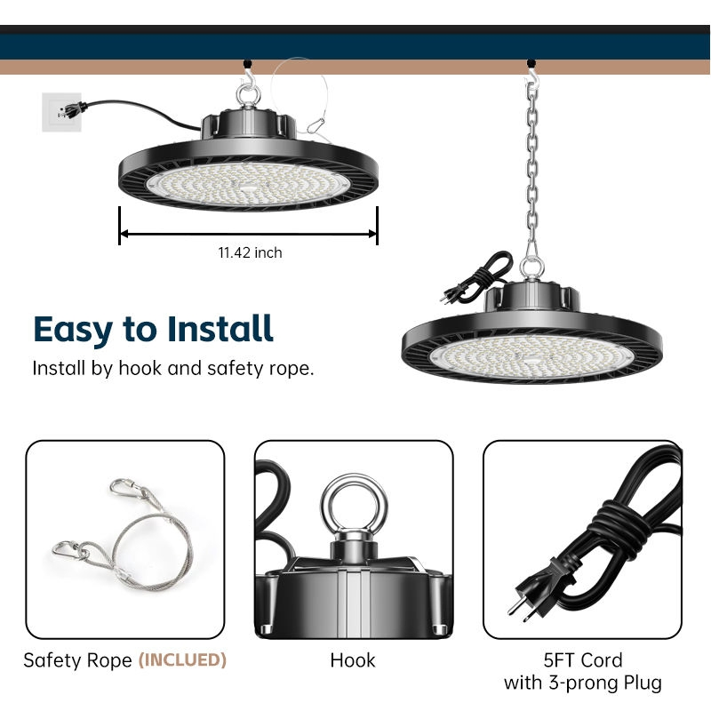 ETL Dlc CE SAA 100W 150W 200W 240W Industrial Warehouse Aluminum UFO LED High Bay Light