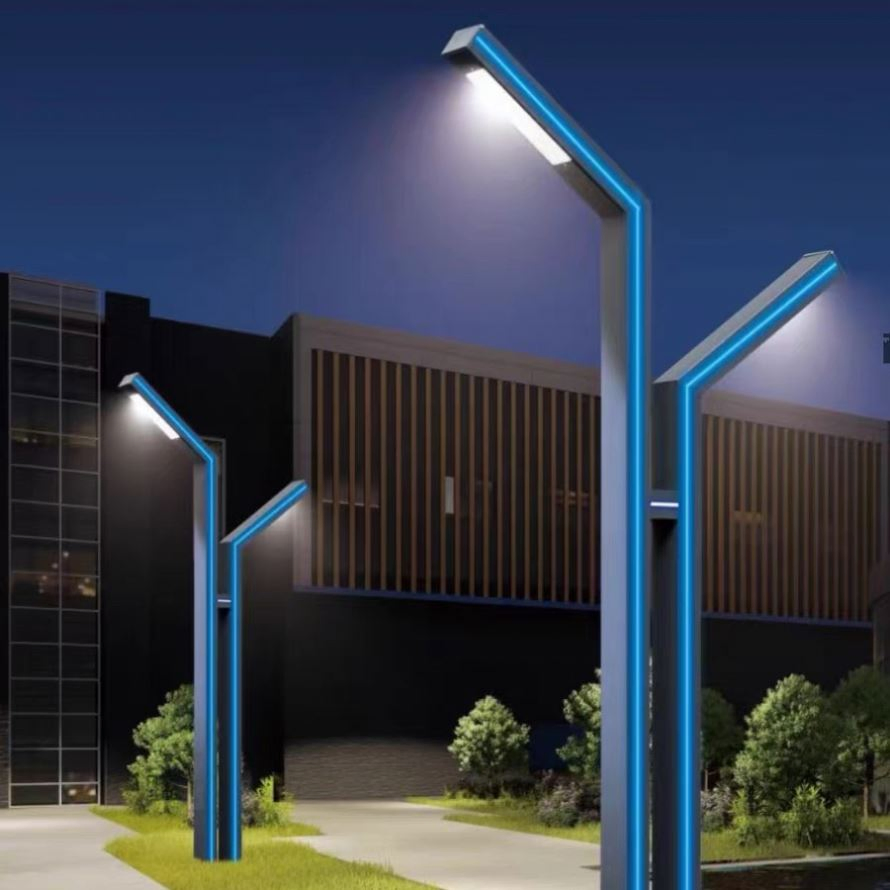 40W Wall Pack Solar Garden Light Aluminum Post Top LED Country Yard Lamp with AC Power Supply