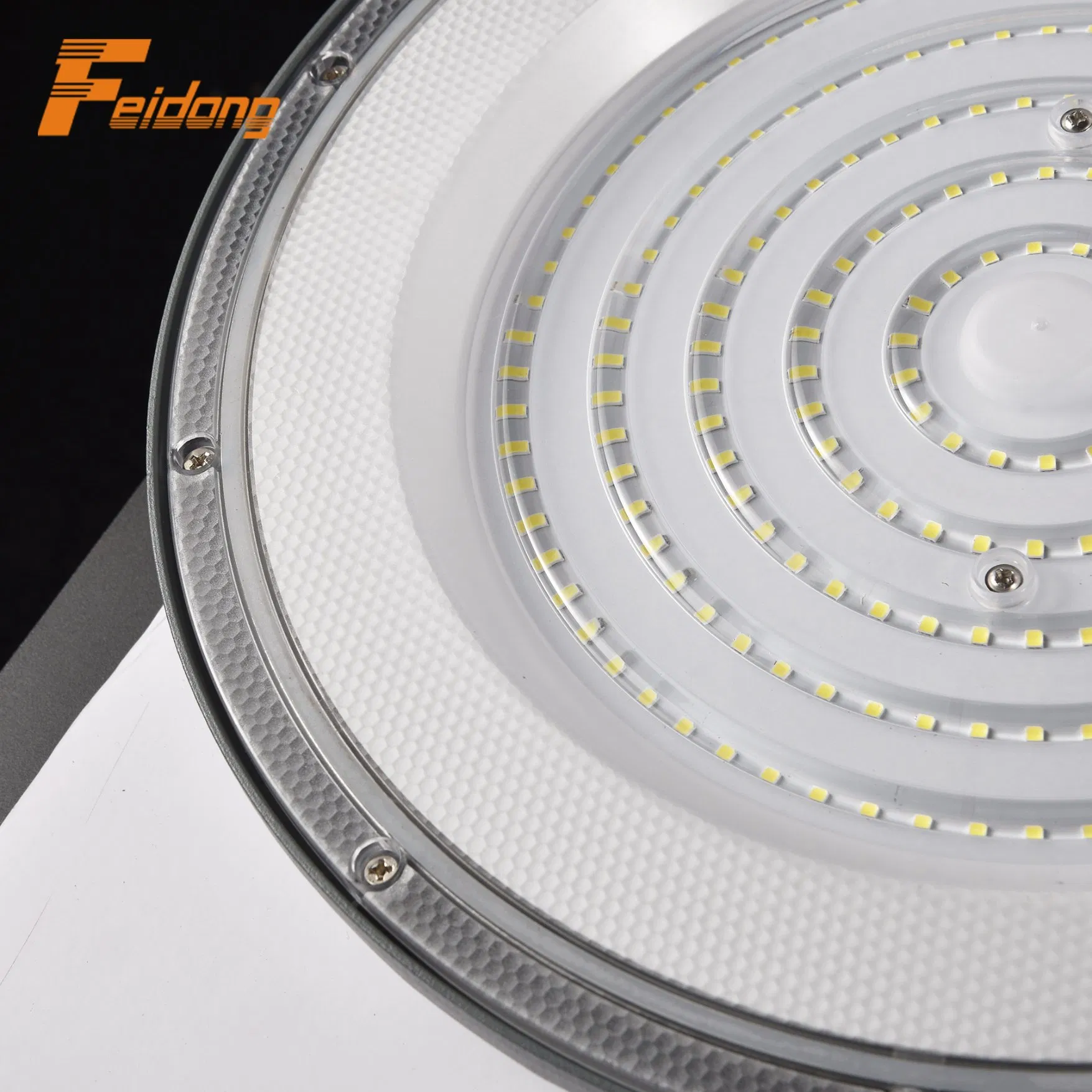 Aluminium IP65 SMD 100W 150W 200W Lighting Lamp UFO LED Industrict Linear Dimming Surge 10kv Lightning Protect CCT High Bay Light