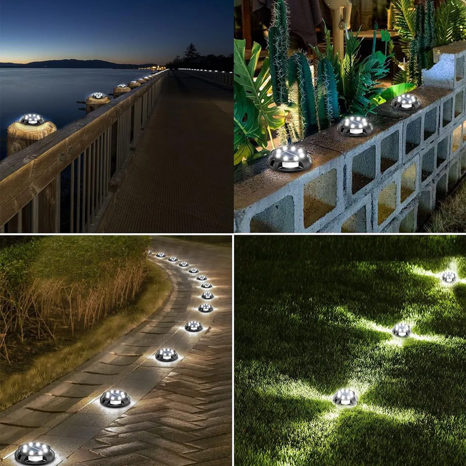 Solar Outdoor Ground Sidelight Poolside Walkway LED Deck Lights