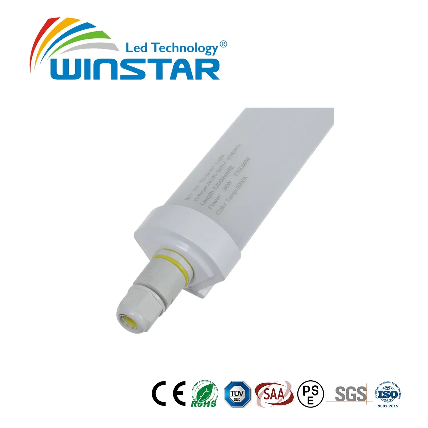 Slim Waterproof LED Vapor Tight Fixture for Low Ceiling Storage Rooms