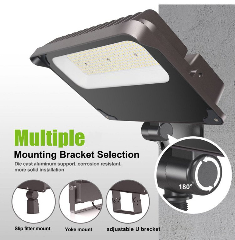 120V-277V 347V 3power 3CCT Selectable ETL Dlc Premium Dimmable 200 Watt LED Shoe Box Light Dob LED Parking Lot Lighting Wall Mounted Streetlight Fixture 150W