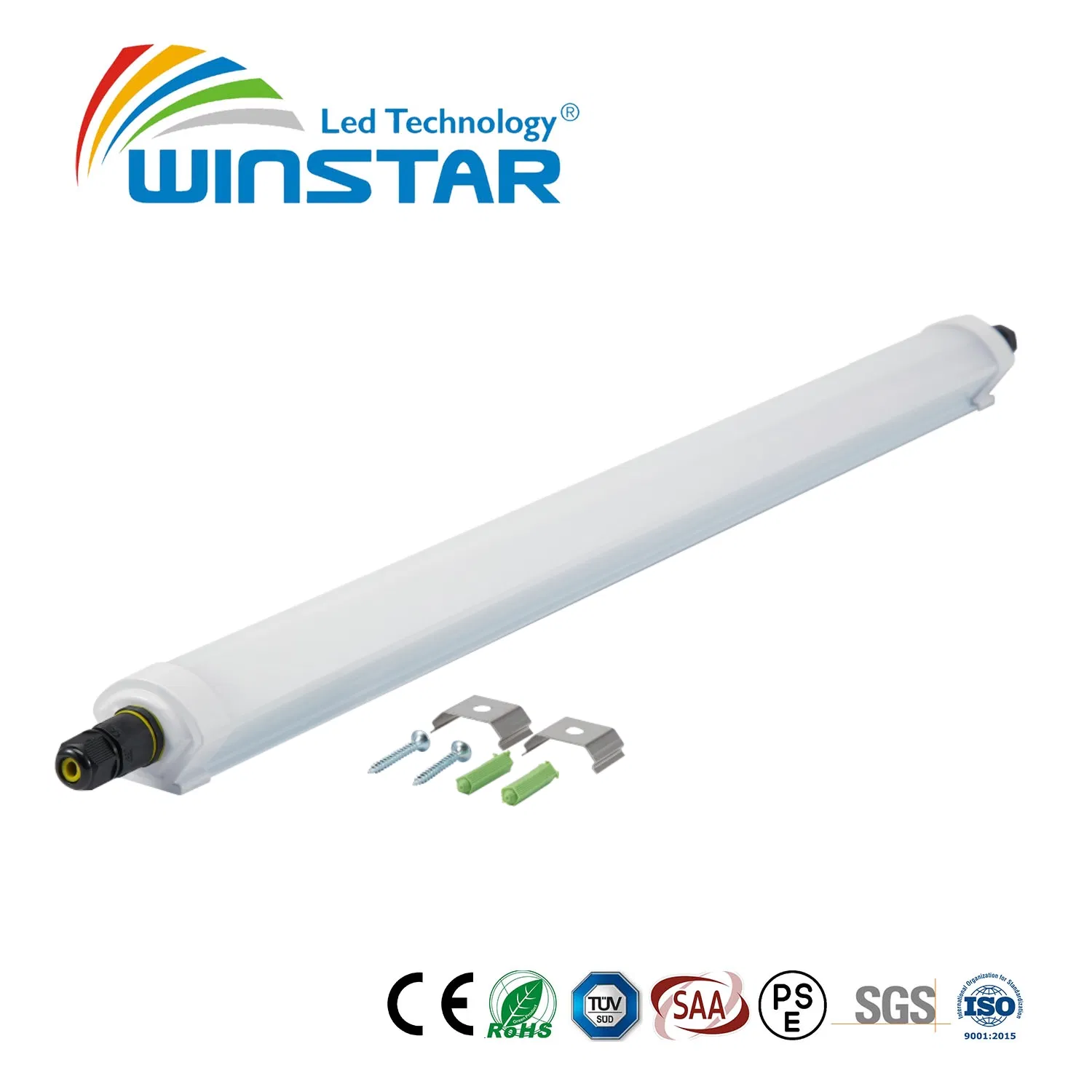 Slim Waterproof LED Vapor Tight Fixture for Low Ceiling Storage Rooms