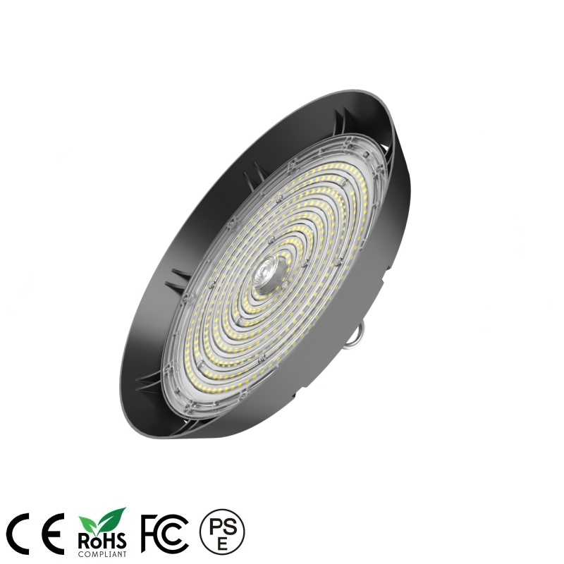 200W 150W 100W Watts Selectable 150lm/W 3CCT UFO LED High Bay Lights