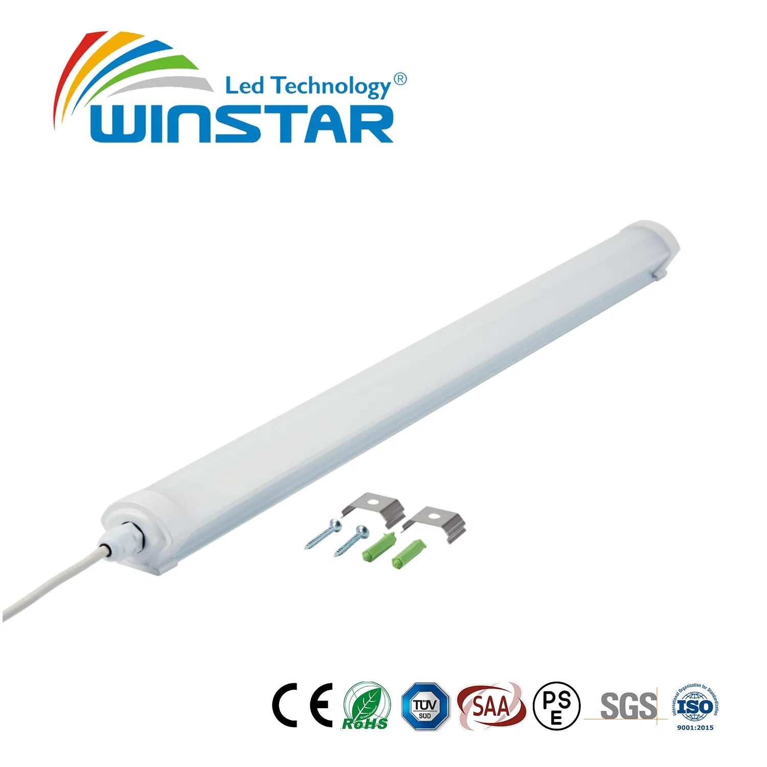 Slim Waterproof LED Vapor Tight Fixture for Low Ceiling Storage Rooms