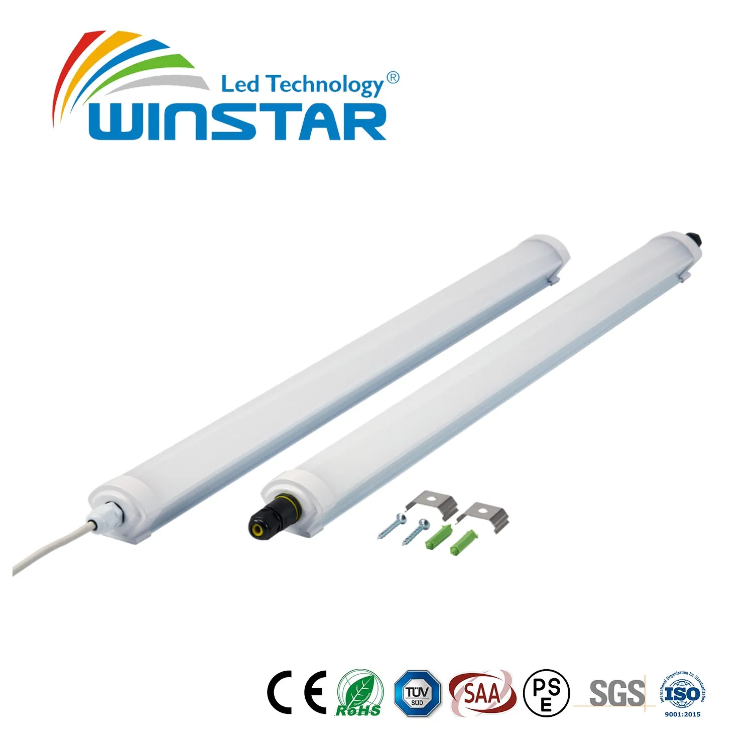 Slim Waterproof LED Vapor Tight Fixture for Low Ceiling Storage Rooms