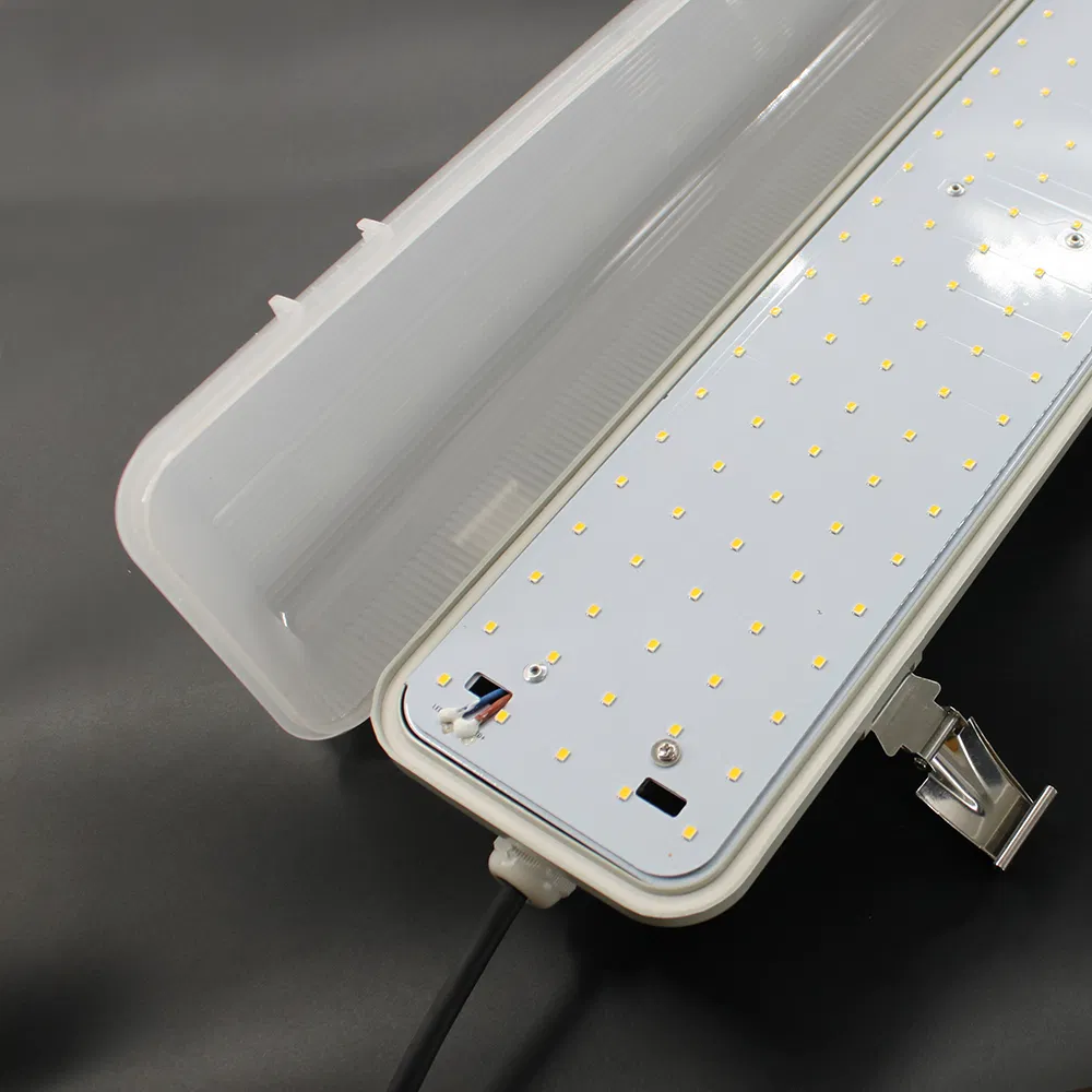60W Industrial Outdoor LED IP65 Ik08 PC Tri-Proof Fixture with Microwave Sensor