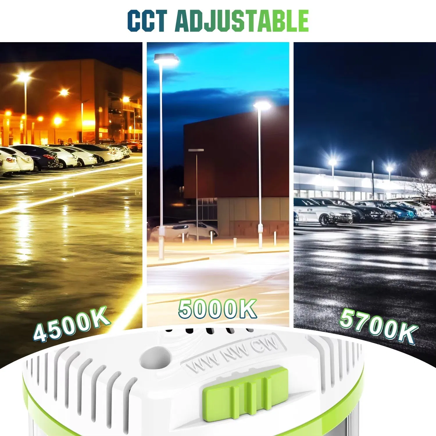 120-48W LED Corn Bulb 3CCT 3watt Tunable E39 Area Lights for Garage Warehouse High Bay Lighting
