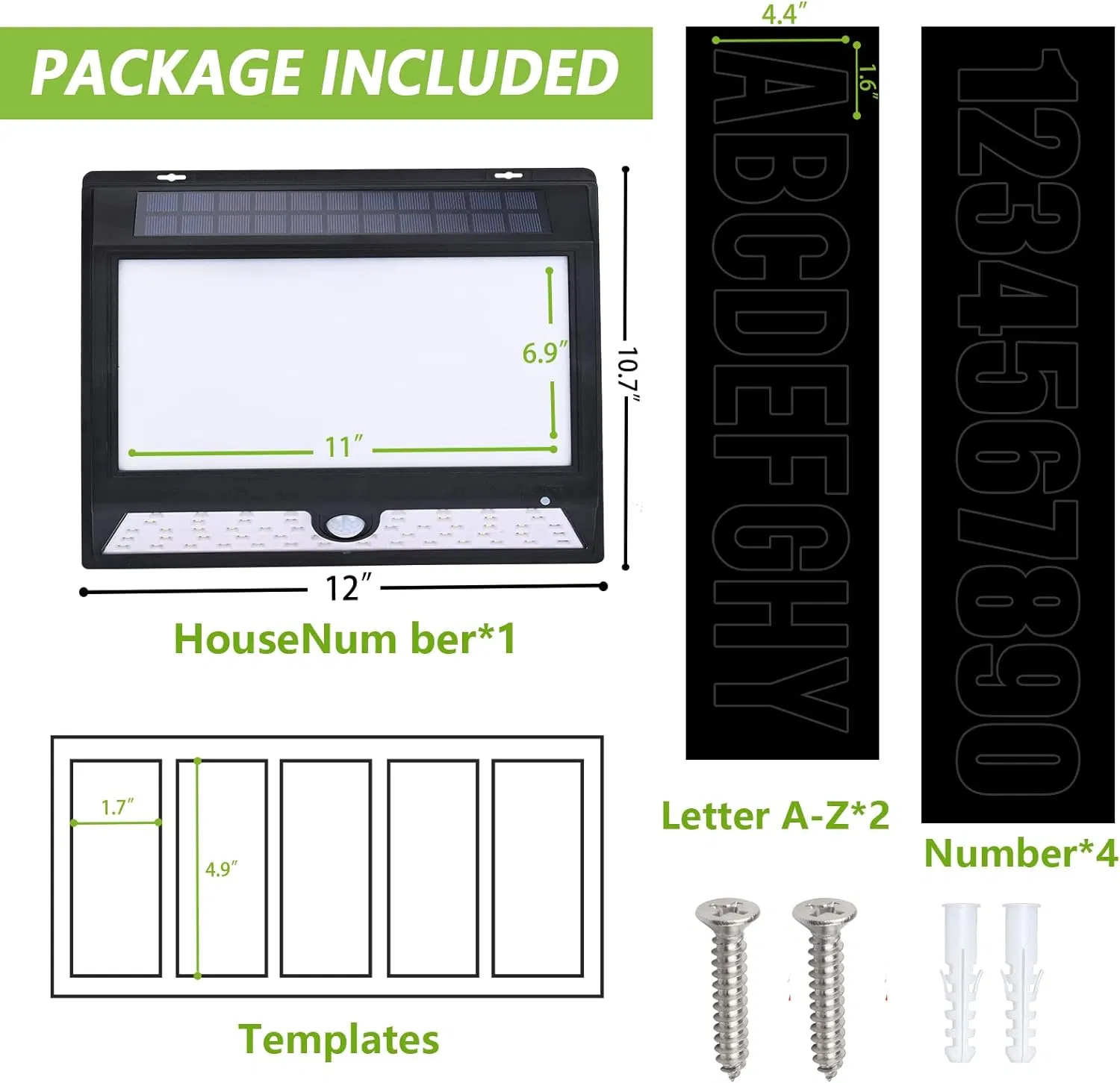 Solar Outside LED Illuminated Address Numbers Light