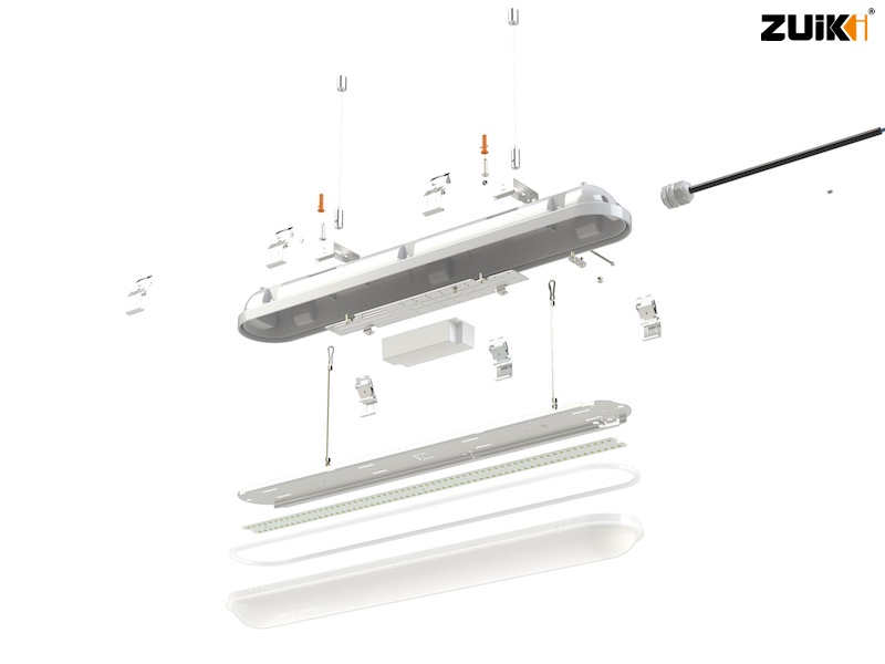 Ultra Bright 4FT Vapor Tight LED Fixture for Industrial Use