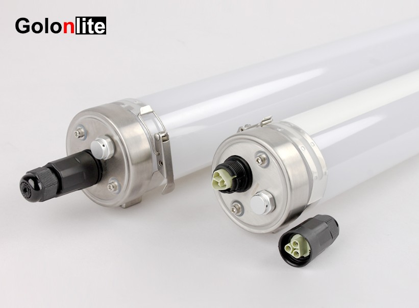 IP69K Light Vapor Tight LED Triproof Luminaire for Food Processing Factory Carwash Chicken Farm