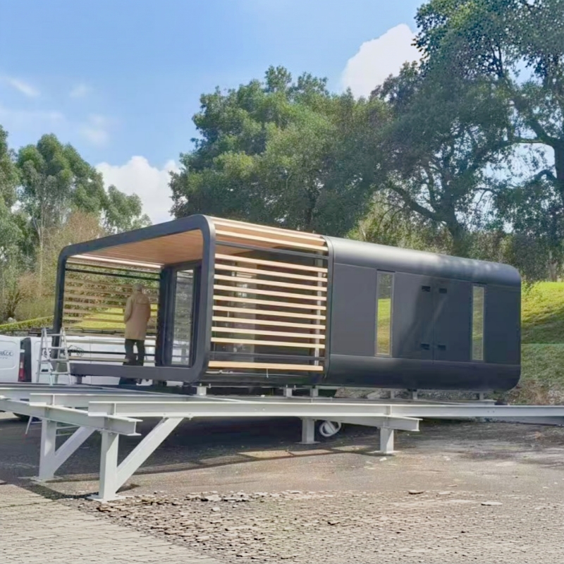20ft modular apple cabin premium dual-unit prefab living pod for glamping resorts