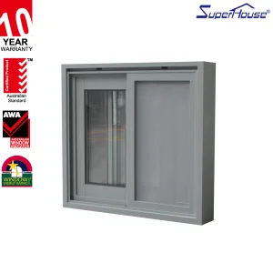 AS2047 Aluminum Sliding Window Custom Powder Coated Fiberglass Screen Multi Point Lock Anti Theft for Bedroom Bathroom