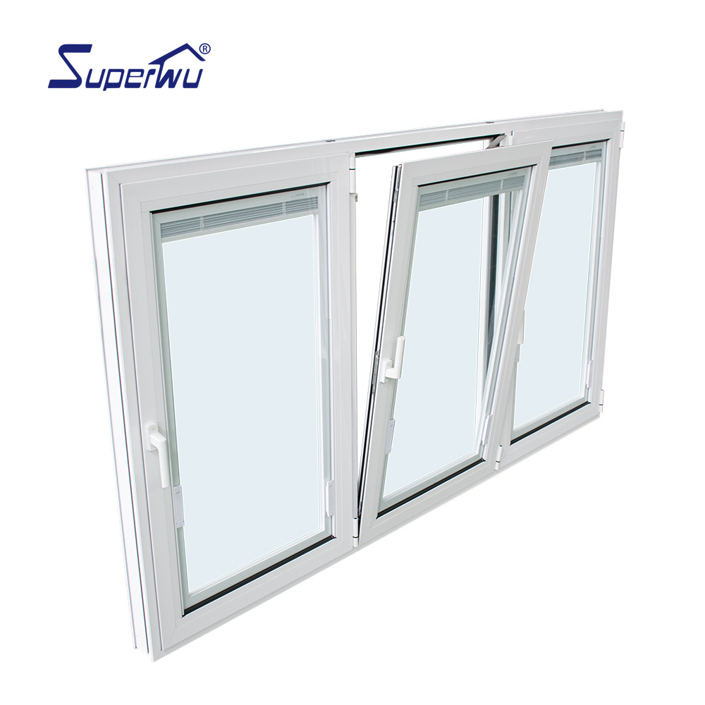 Florida Certified Hurricane Impact Resistant Aluminum Tilt&Turn Window Multi Point Lock Windproof Commercial Building Projects