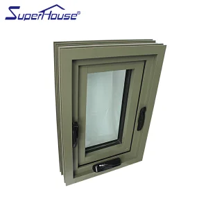 Modern Thermal Break Aluminum Crank Awning Window NFRC AAMA Certified American Style for Residential Villa