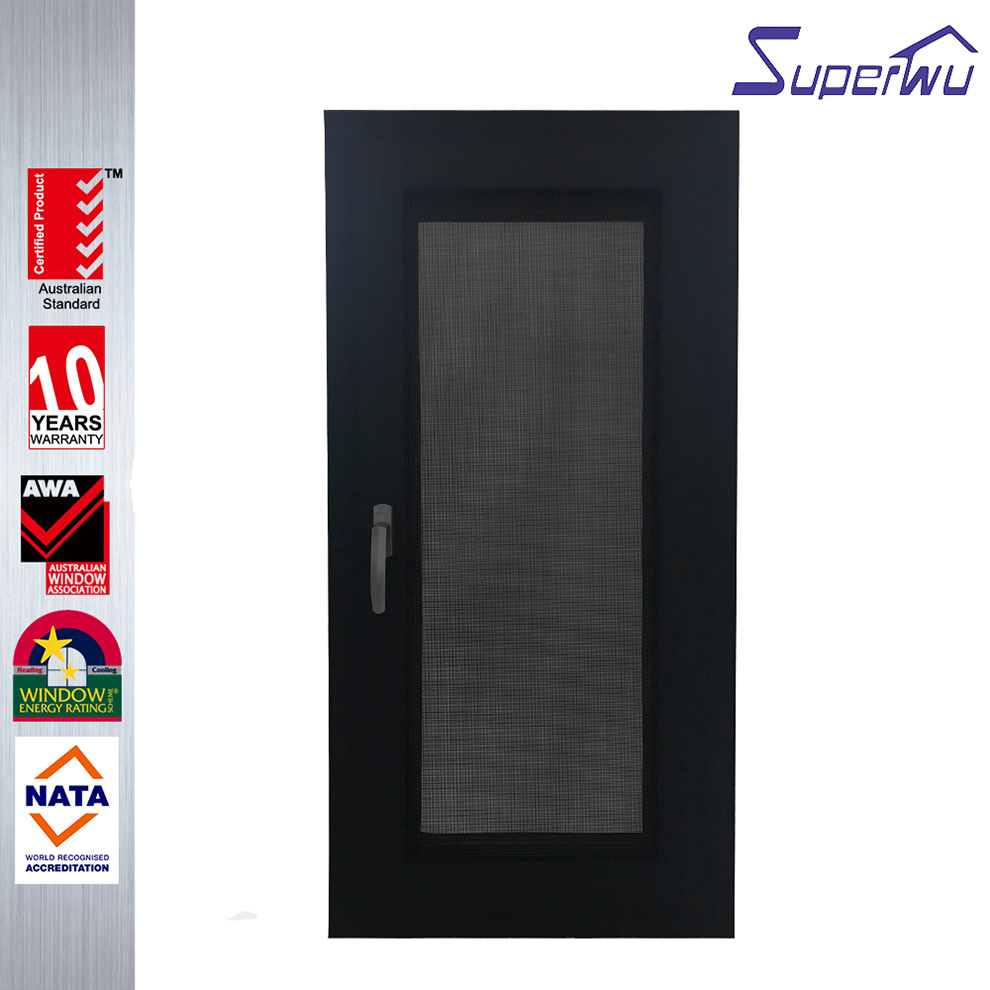 Superhouse 2026 High Security Aluminum Casement Window Black Frame Tempered Double Glass Mosquito Net Popular