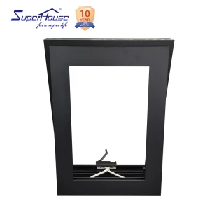 Superhouse American Style Modern Design NFRC Customized Size Tempered Glass Black Aluminum Crank Awning Window