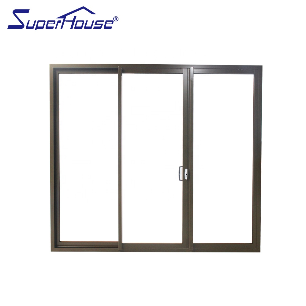 USA Standard Double Glazed Powder Coating Aluminium Door Sliding Door Stacker Door with Bronze Color
