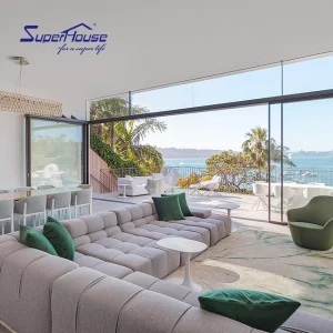 NFRC Hurricane Zone Choice Aluminum Stacker Pocket Door,Miami-Dade  Modern Style Impact Door on Sale