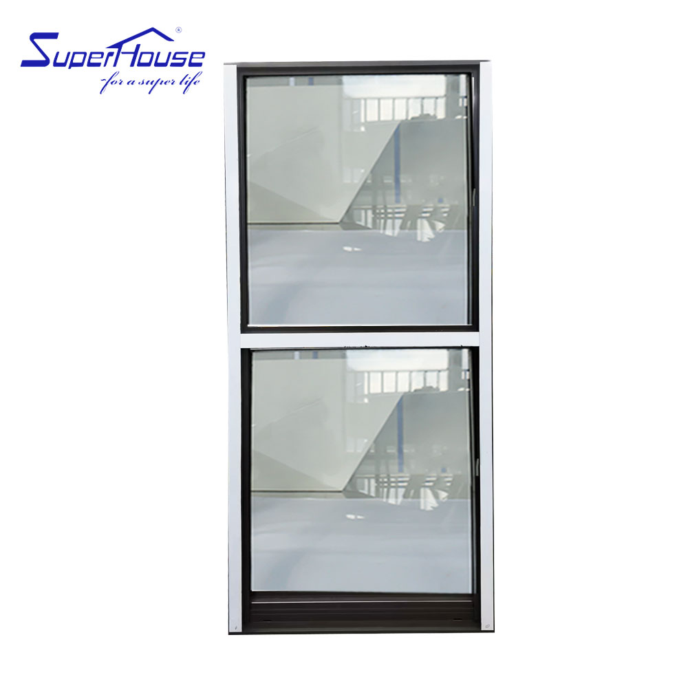 Aluminum Alloy European Hanging Single Hung Sliding Glass Windows with NFRC Certificate for Villa