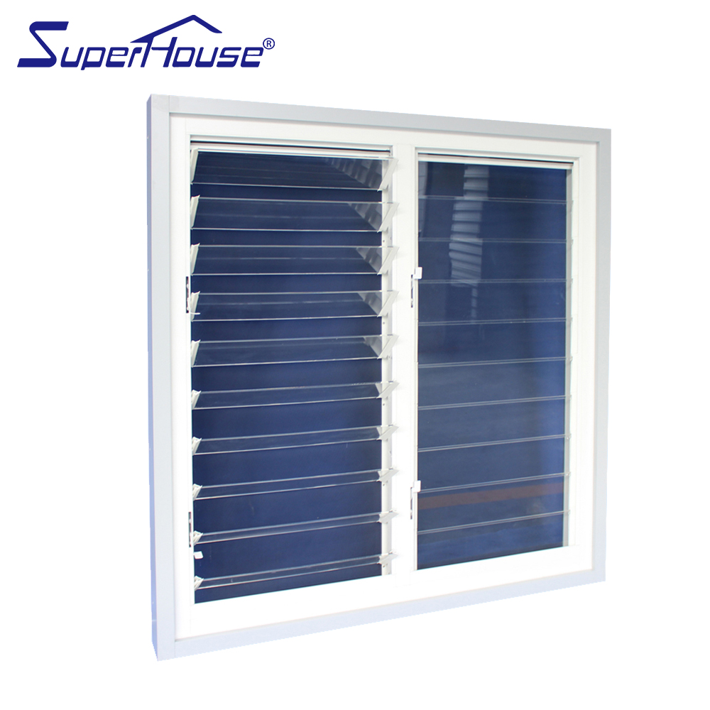 Modern Design Vertical Glass Louver Window Modern Aluminium Frame Tempered Glass Fixed Louver Window