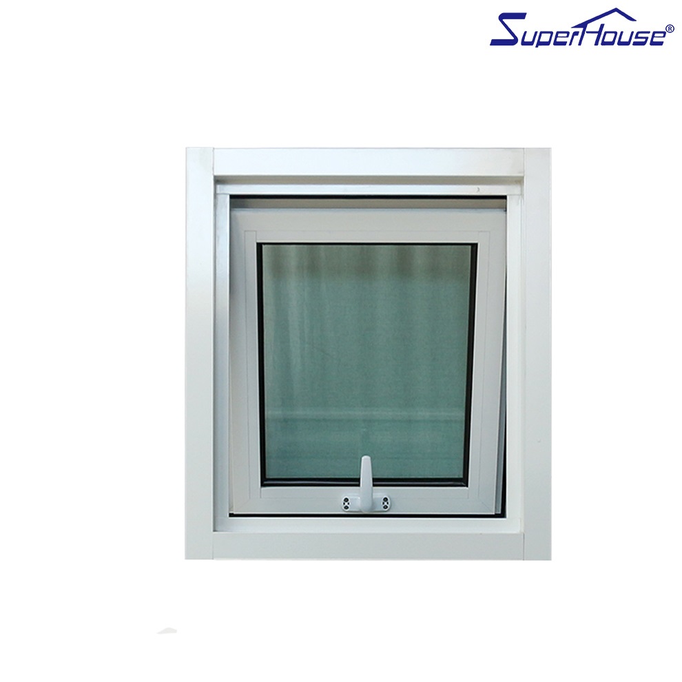 Aluminum Awning Window Hurricane Impact German Hardware 10 Years Warranty Reflective Glass Privacy Protection Street Front Shop