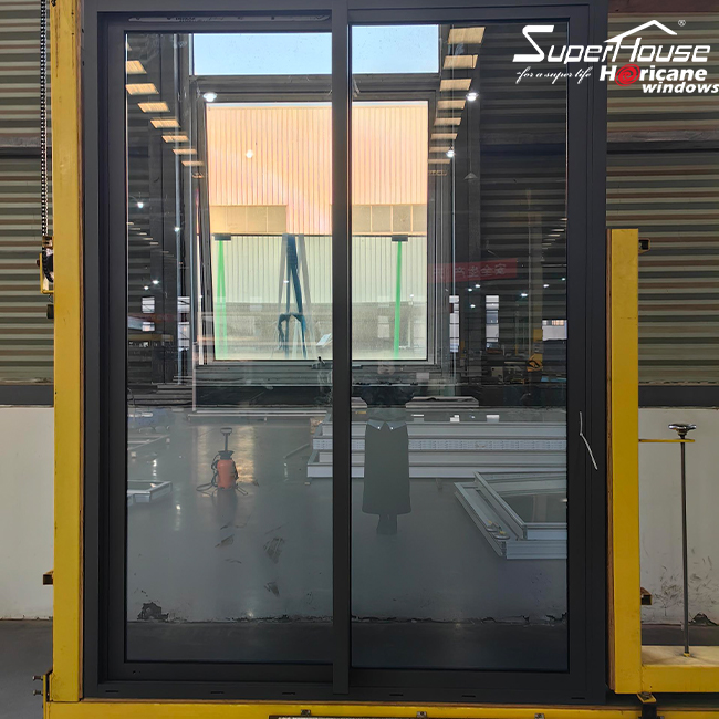 Superhosue Modern Design Slim Frame Aluminum Alloy Sliding Glass Doors Two Tracks Narrow Balcony Sliding Door