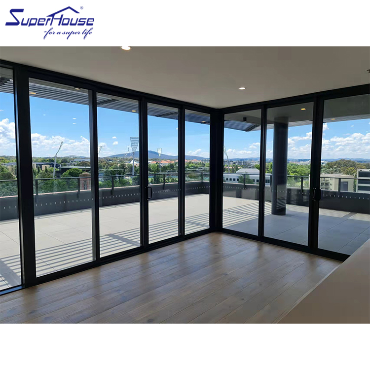 AAMA/CSA101/1.S.2/A440-11 Certified Modern Aluminum Alloy Ultra Slim Sliding Glass Doors Finished for Exterior Use School
