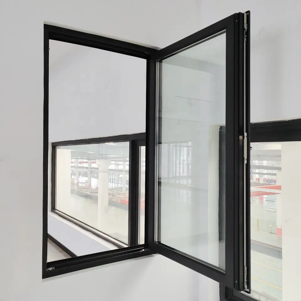 Thermal Break Aluminum Casement Fixed Window NFRC Certified Double Glazed Low-E Glass Thermal Insulation for Kitchen Living Room