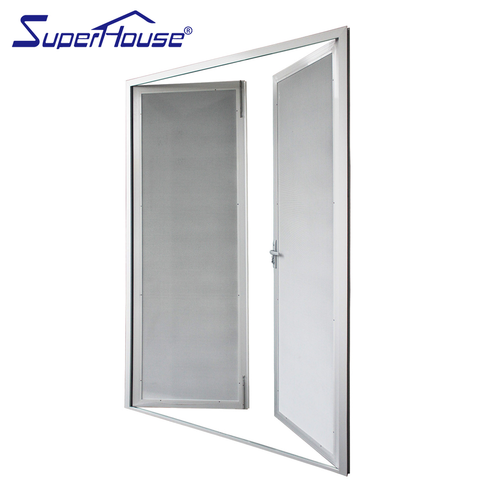 American Double Glazed Glass Front Residential French Doors Hot Sale Modern Exterior Aluminium Hinged Swing Exterior