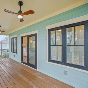Florida miami dade codes certification hurricane proof single hung window Caribbean islands villa use with Grey tinted glass