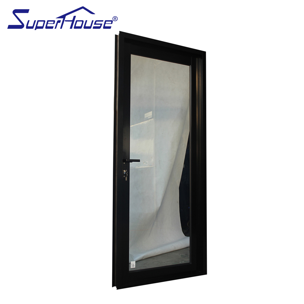 Florida Commercial Apartment Aluminum Hinged Door Hurricane Impact Thermal Break Frame Low-E  Heat Insulation  Store Entry Door