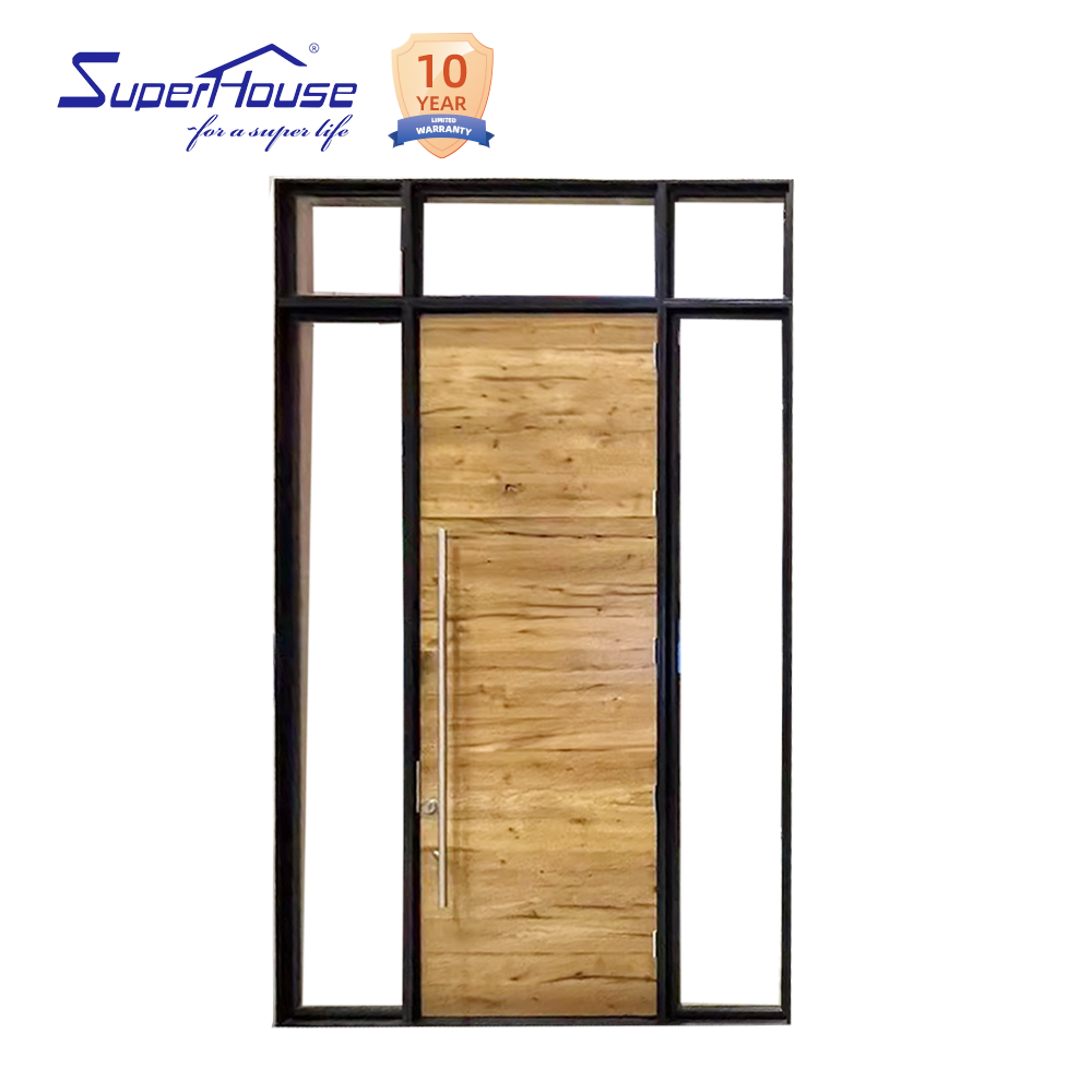 10 Years Warranty with NFRC NOA FPA AS2047  Black Double Glass Custom Aluminum Entry Door Meet Miami Dade for Villa